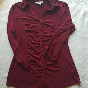 Dress barn Medium blouse  deep Maroon
